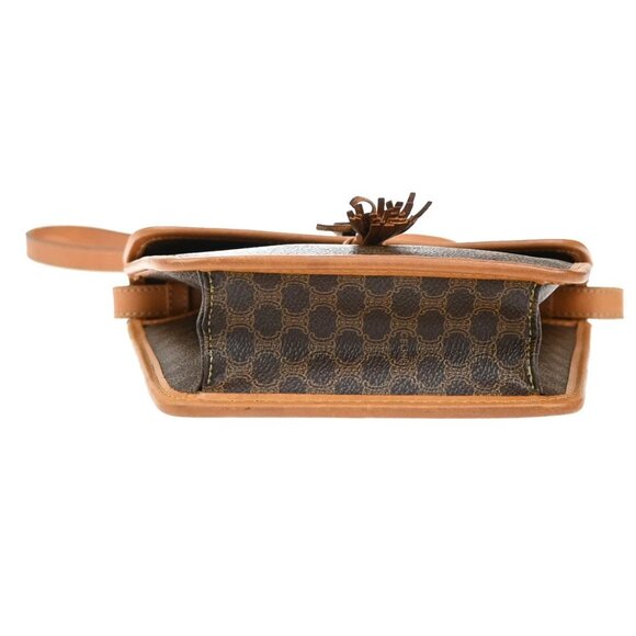CELINE Logo Macadam Pattern Shoulder Bag PVC Leather Brown GHW Italy 36YH758 - Picture 6 of 16